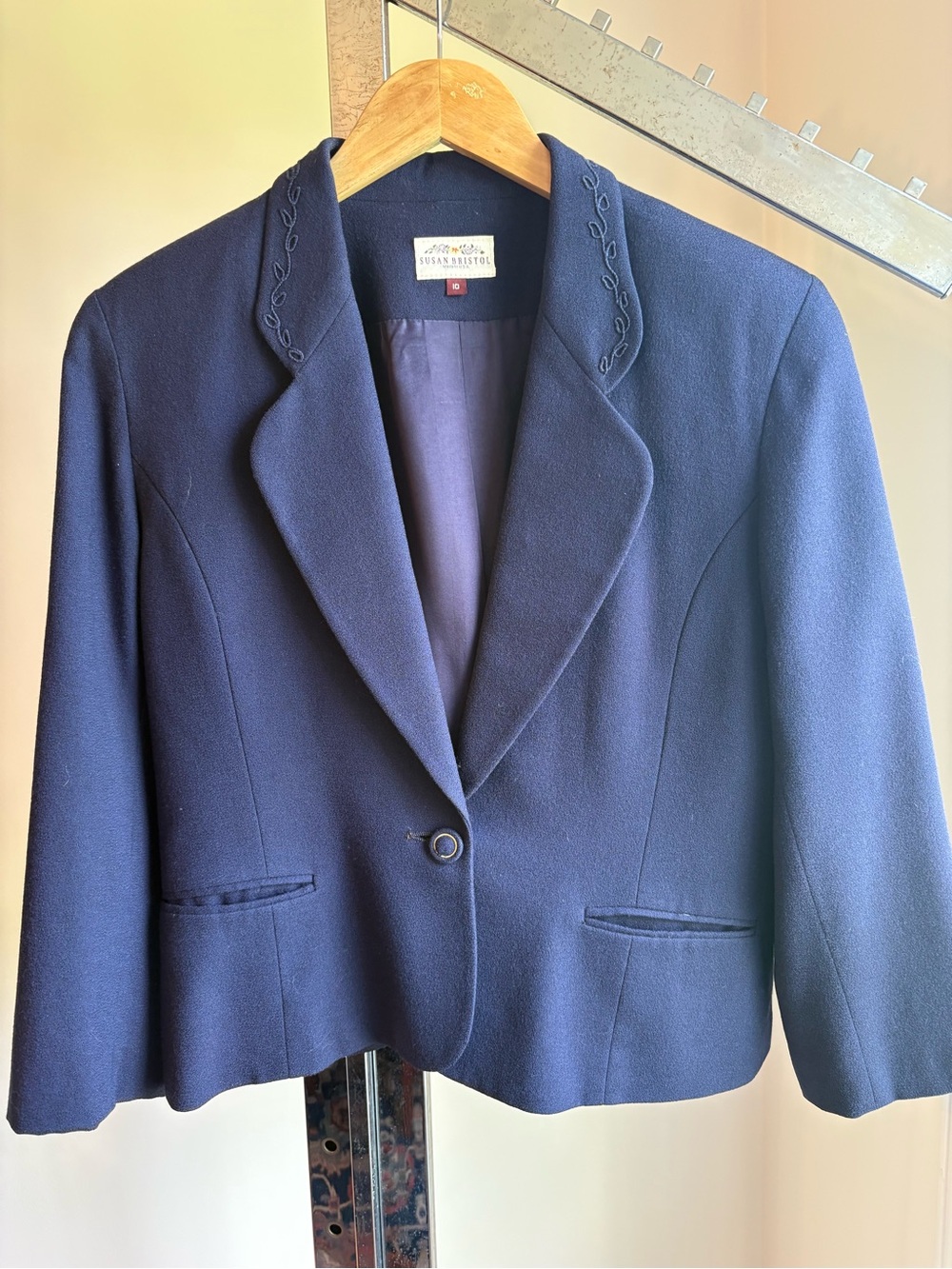 Susan Bristol Navy Blue Tailored Women's Blazer Jacket